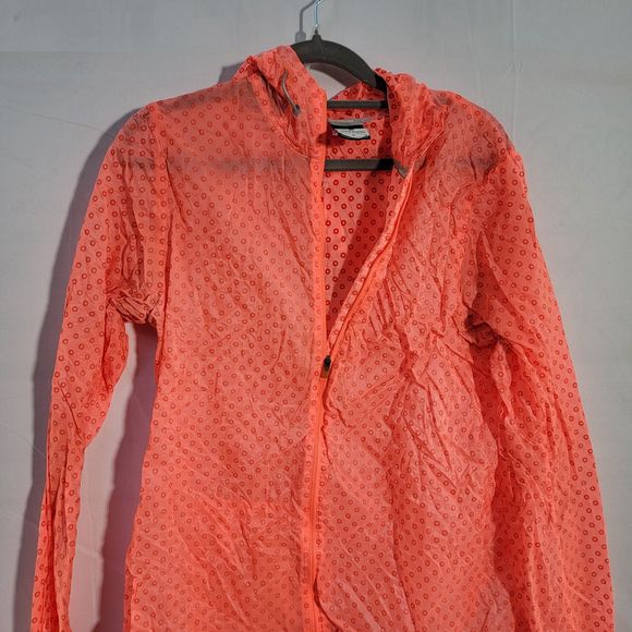 Nike Light Weight Packable Neon Water Resistant Hooded Sheer Full Zip Jacket M - Picture 9 of 12